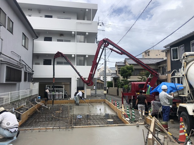 コンクリート打設＆ピンチからのサプライズ＠柳井町新築アパートメントPJ4（仮）